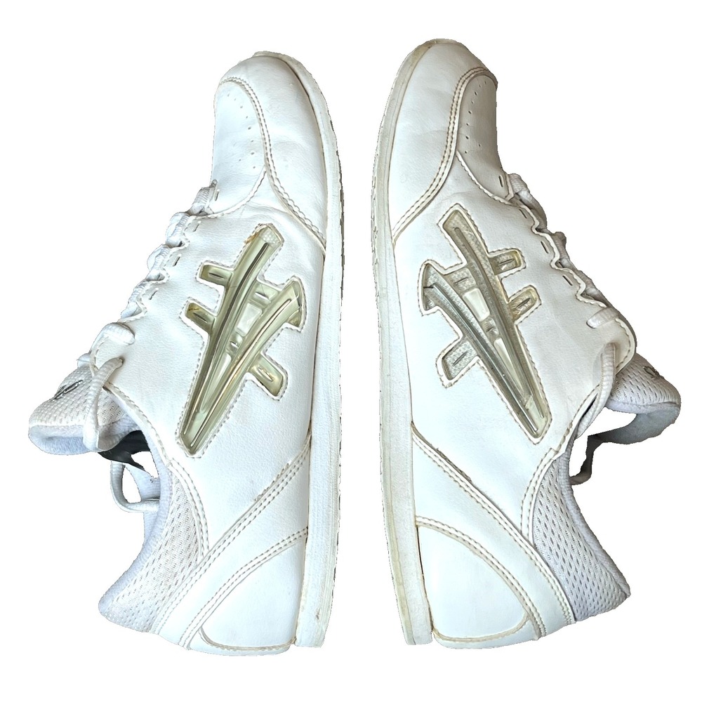 Asics Cheer LP White Silver Cheerleading Shoes Womens 6.5 EU‎ 37.5